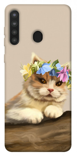 Чохол itsPrint Cat in flowers для Samsung Galaxy A21