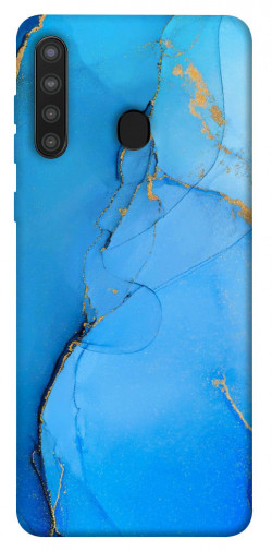 Чехол itsPrint Синий с золотом для Samsung Galaxy A21