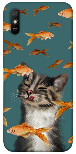 Чехол itsPrint Cat with fish для Xiaomi Redmi 9A