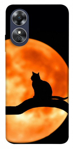 Чехол itsPrint Кот на фоне луны для Oppo A17