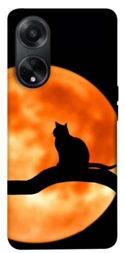 Чехол itsPrint Кот на фоне луны для Oppo A58 4G