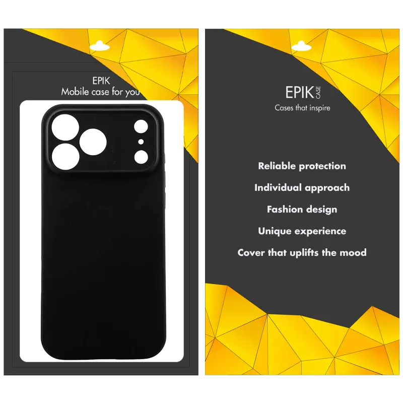 Чехол TPU Epik Black Full Camera для Apple iPhone 17 Pro (6.3"), Черный 1, TPU, купить оптом с доставкой
