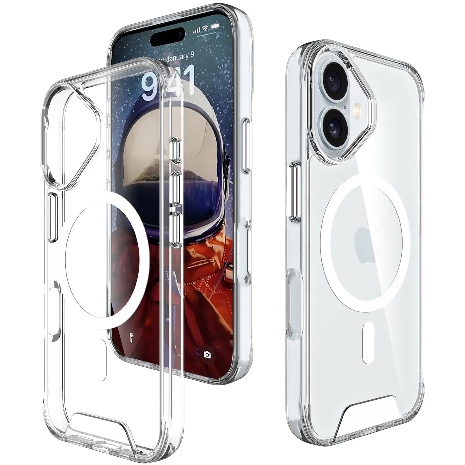 Чехол TPU Space Case with Magnetic Fit для Apple iPhone 16 Plus (6.7"), Прозрачный 3, TPU, купить оптом с доставкой