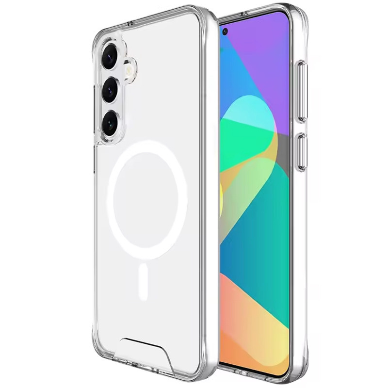 Кришталево прозорий чохол Space Case with MagSafe для Samsung Galaxy S24 FE | TPU+PC на малюнкі №1
