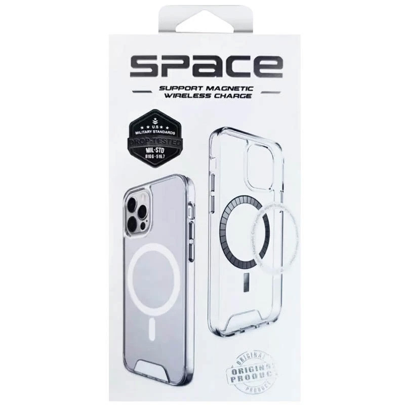 Кристально прозрачный чехол Space Case with MagSafe для Apple iPhone 16e (6.1) | TPU+PC на картинке №2