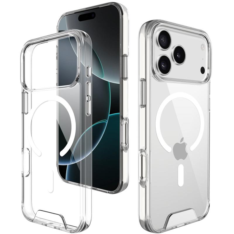 Кристально прозрачный чехол Space Case with MagSafe для Apple iPhone 17 Pro Max (6.9) | TPU+PC на картинке №4