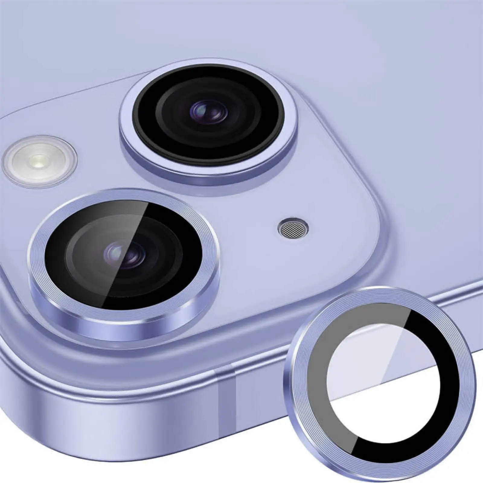 Защитное стекло Metal Classic на камеру (в упак.) для Apple iPhone 14 (6.1") / 14 Plus (6.7"), Голубой / Light Blue 5, Закаленное стекло, купить оптом с доставкой