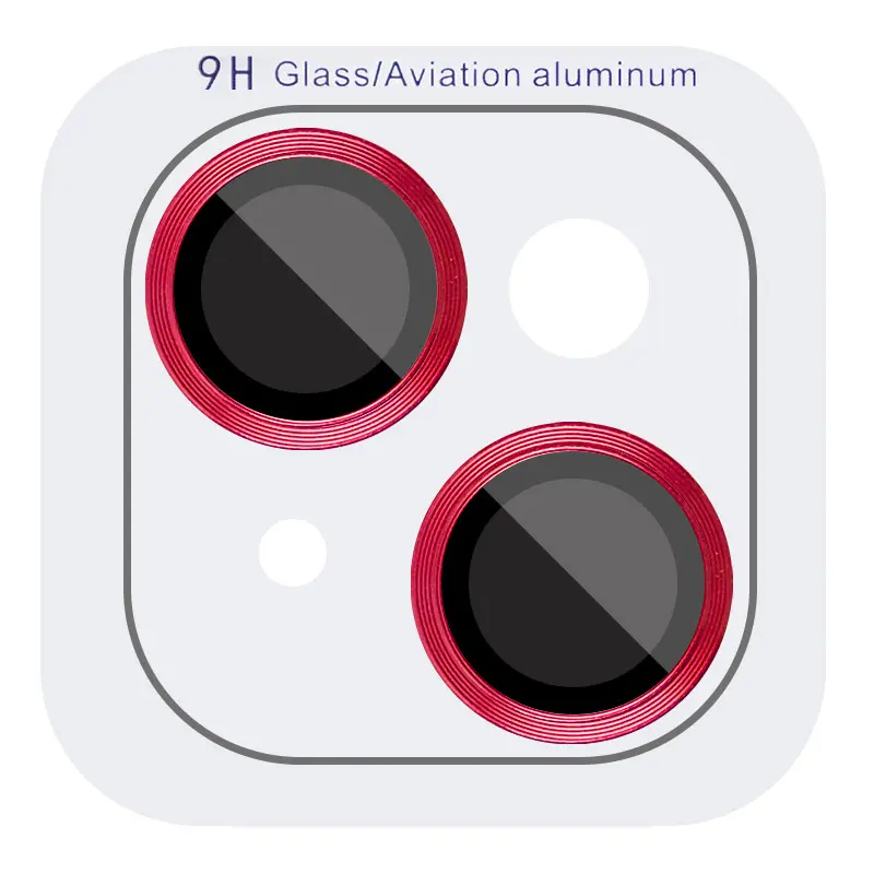 Защитное стекло Metal Classic на камеру (в упак.) для Apple iPhone 14 (6.1") / 14 Plus (6.7"), Красный / Red, Закаленное стекло, купить оптом с доставкой