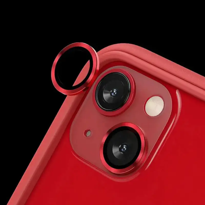 Защитное стекло Metal Classic на камеру (в упак.) для Apple iPhone 14 (6.1") / 14 Plus (6.7"), Красный / Red 3, Закаленное стекло, купить оптом с доставкой