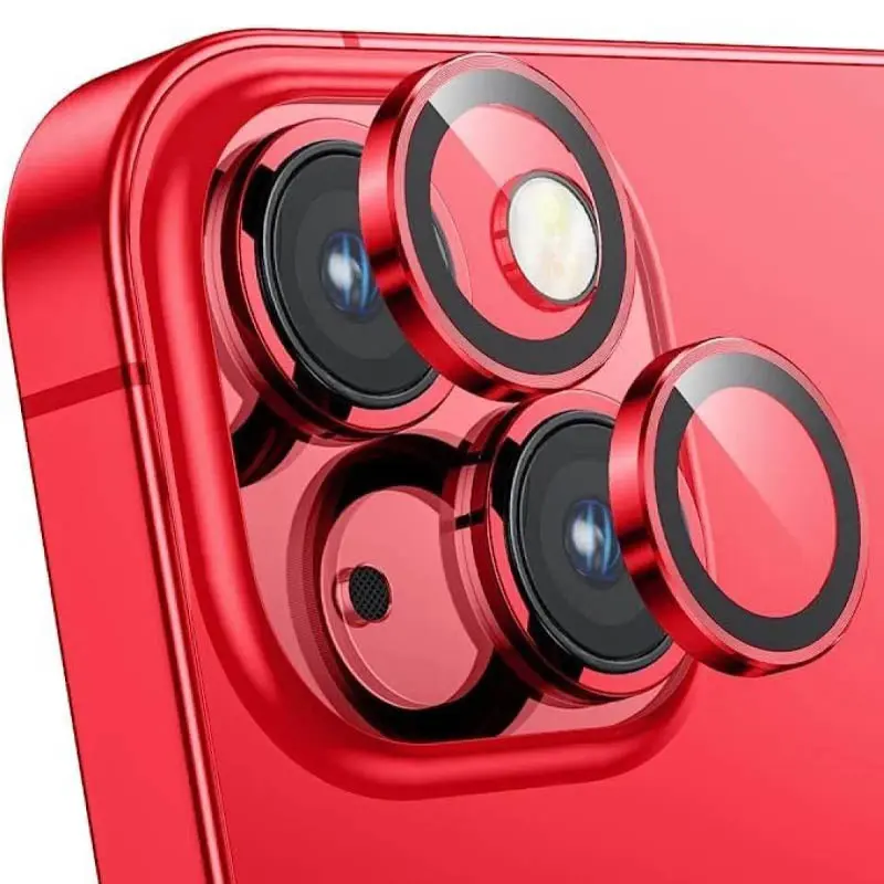 Защитное стекло Metal Classic на камеру (в упак.) для Apple iPhone 14 (6.1") / 14 Plus (6.7"), Красный / Red 4, Закаленное стекло, купить оптом с доставкой