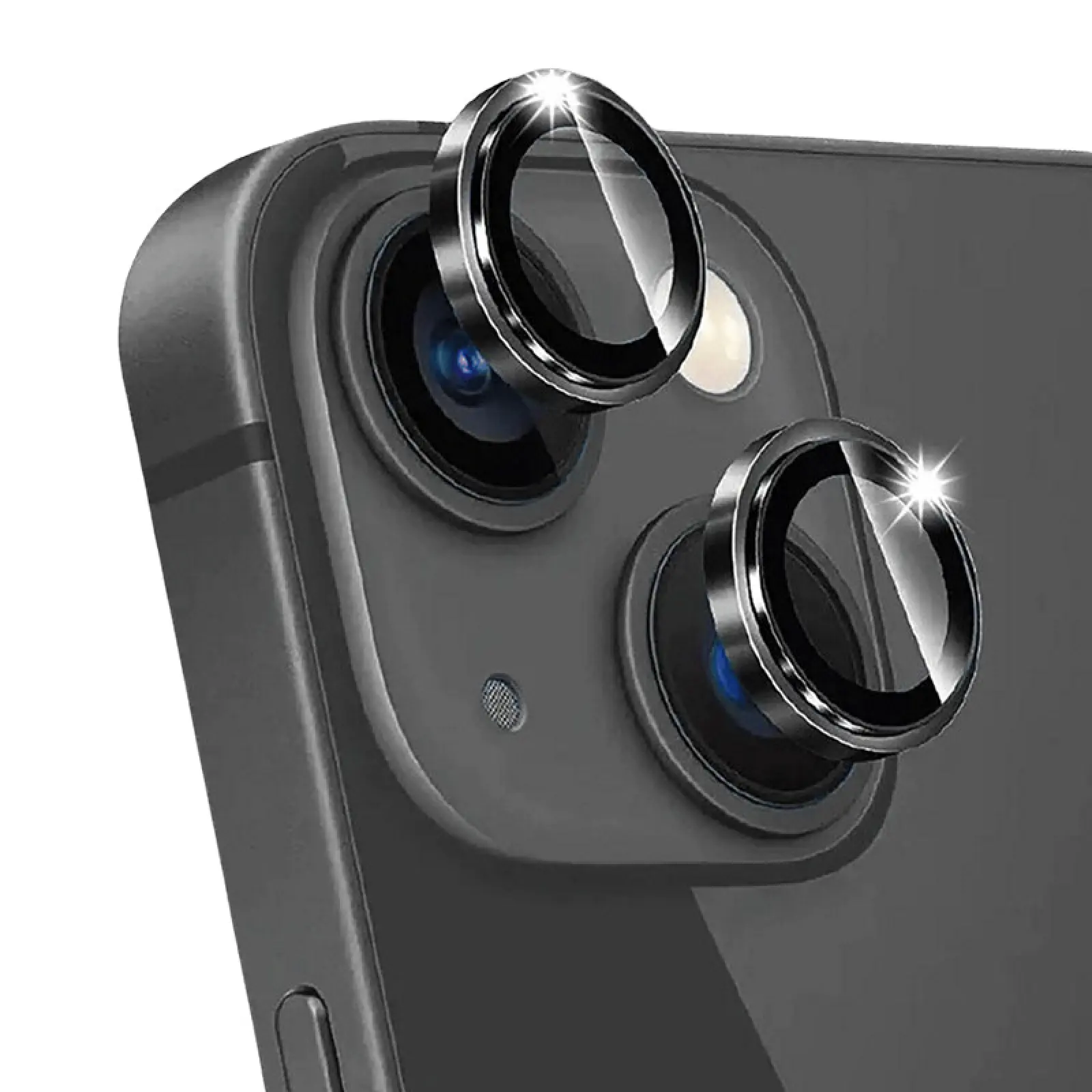 Защитное стекло Metal Classic на камеру (в упак.) для Apple iPhone 14 (6.1") / 14 Plus (6.7"), Черный / Midnight 3, Закаленное стекло, купить оптом с доставкой