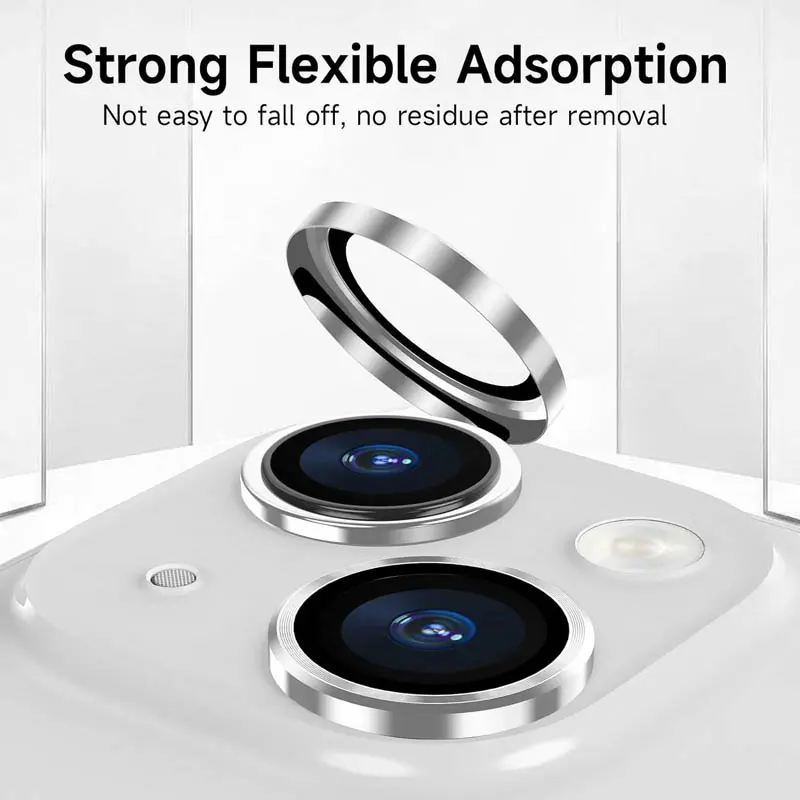 Защитное стекло Metal Classic на камеру (в упак.) для Apple iPhone 14 (6.1") / 14 Plus (6.7"), Серебряный / Silver 4, Закаленное стекло, купить оптом с доставкой