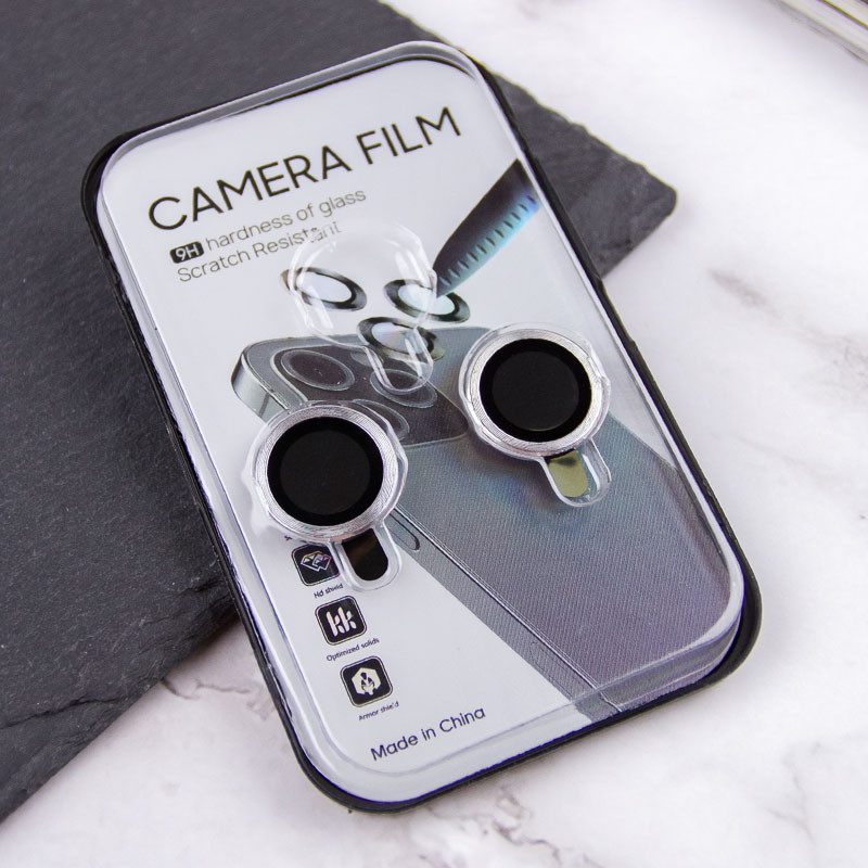 Захисне скло Metal Classic на камеру (у упак.) для Apple iPhone 15 (6.1) / 15 Plus (6.7) на малюнкі №3