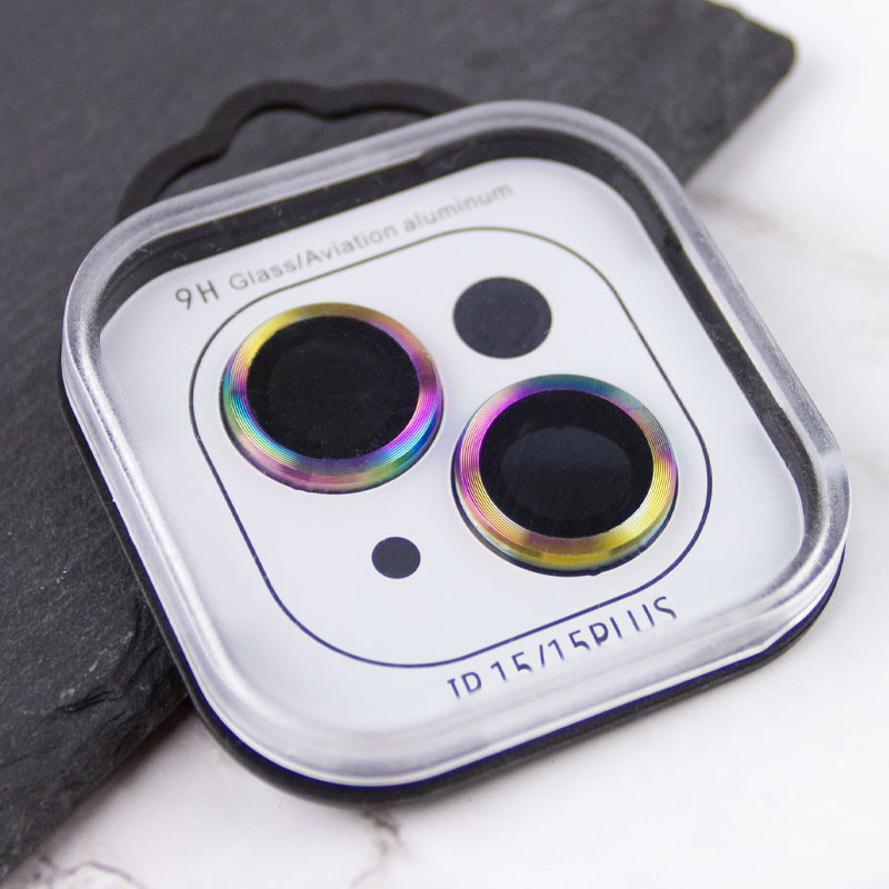 Захисне скло Metal Classic на камеру (у упак.) для Apple iPhone 15 (6.1) / 15 Plus (6.7) на малюнкі №3