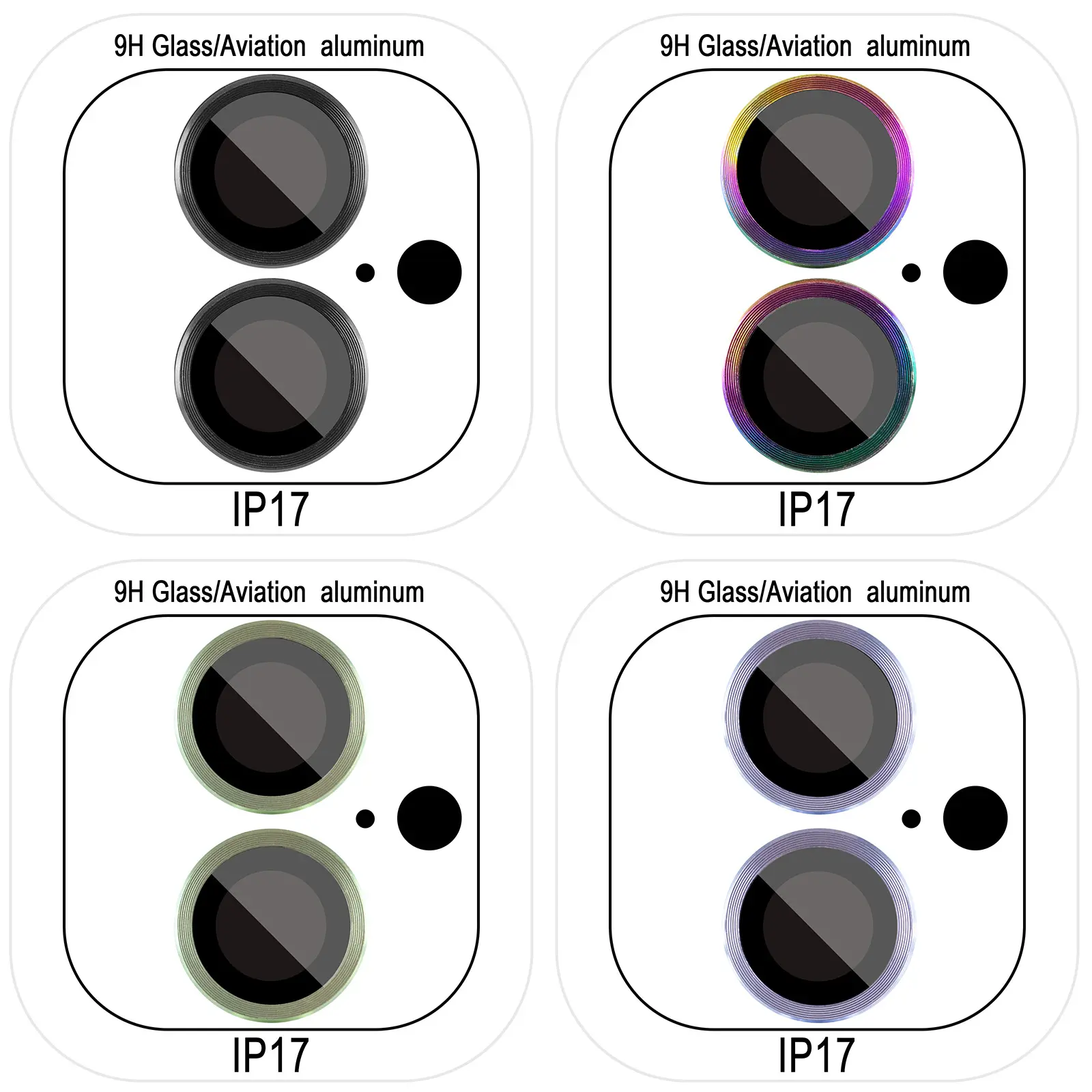 Захисне скло Metal Classic на камеру (у упак.) для Apple iPhone 17 (6.3"), Загартоване скло, купити оптом з доставкою