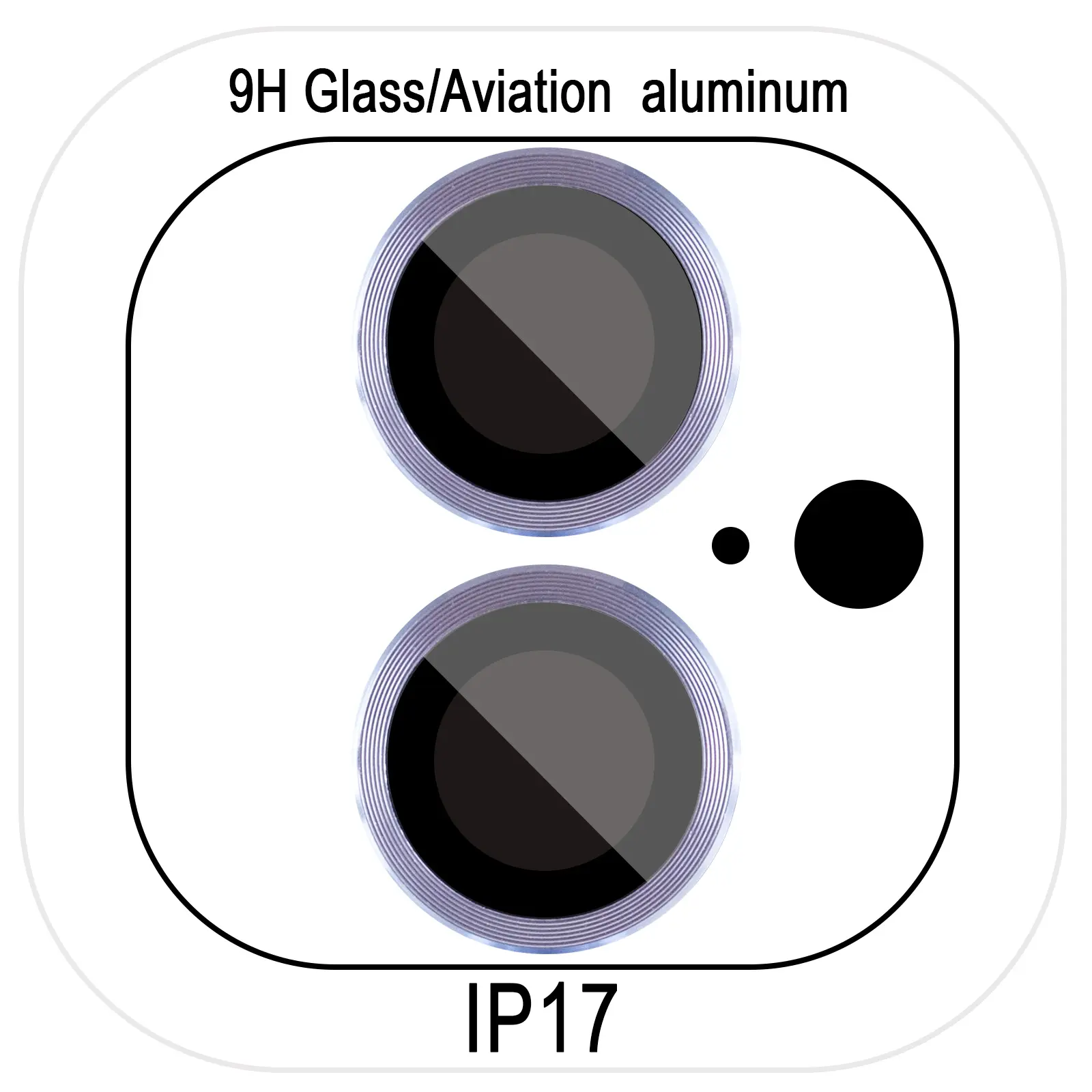 Захисне скло Metal Classic на камеру (у упак.) для Apple iPhone 17 (6.3"), Блакитний / Light Blue, Загартоване скло, купити оптом з доставкою