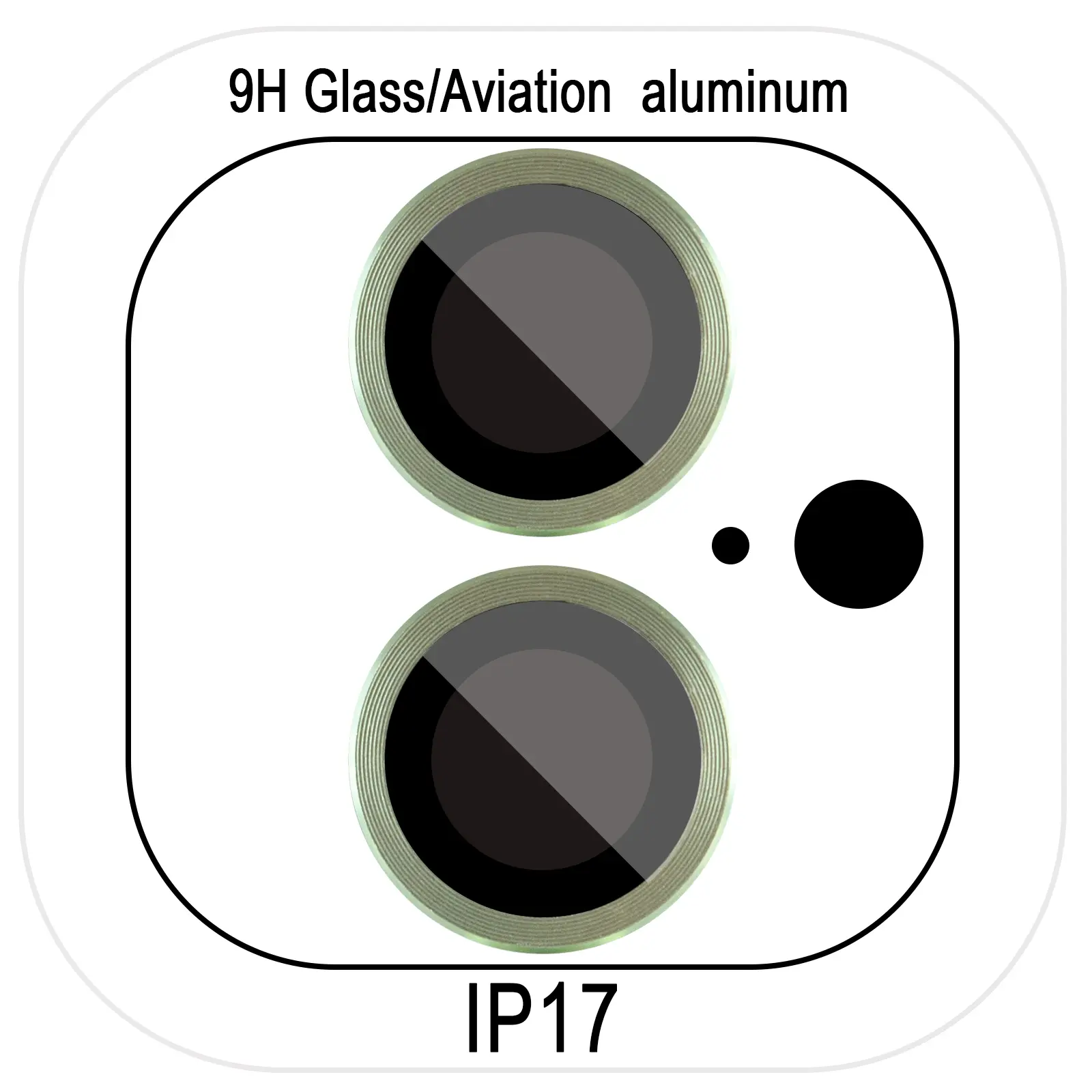 Захисне скло Metal Classic на камеру (у упак.) для Apple iPhone 17 (6.3"), Салатовий / Light Green, Загартоване скло, купити оптом з доставкою