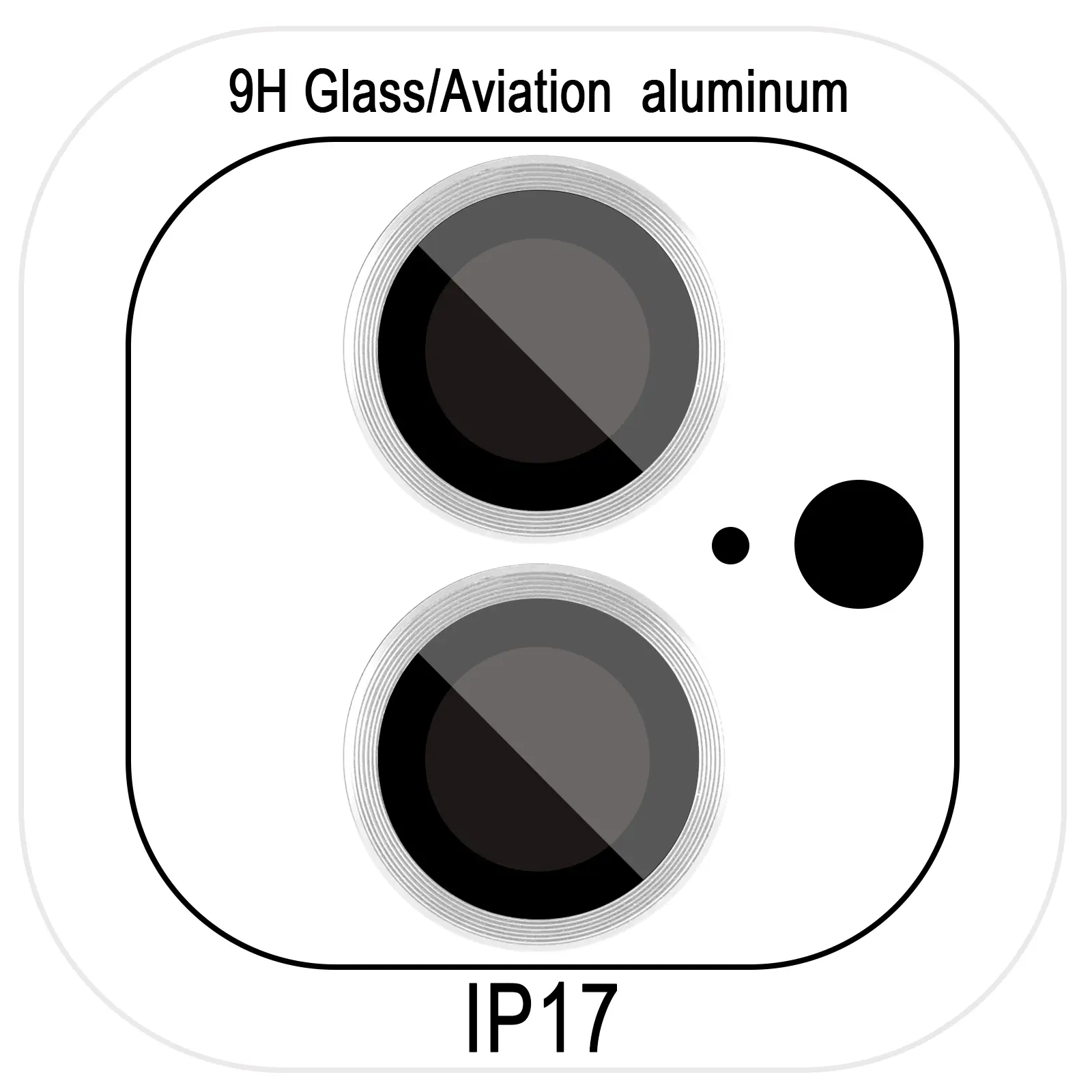 Захисне скло Metal Classic на камеру (у упак.) для Apple iPhone 17 (6.3"), Срібний / Silver, Загартоване скло, купити оптом з доставкою