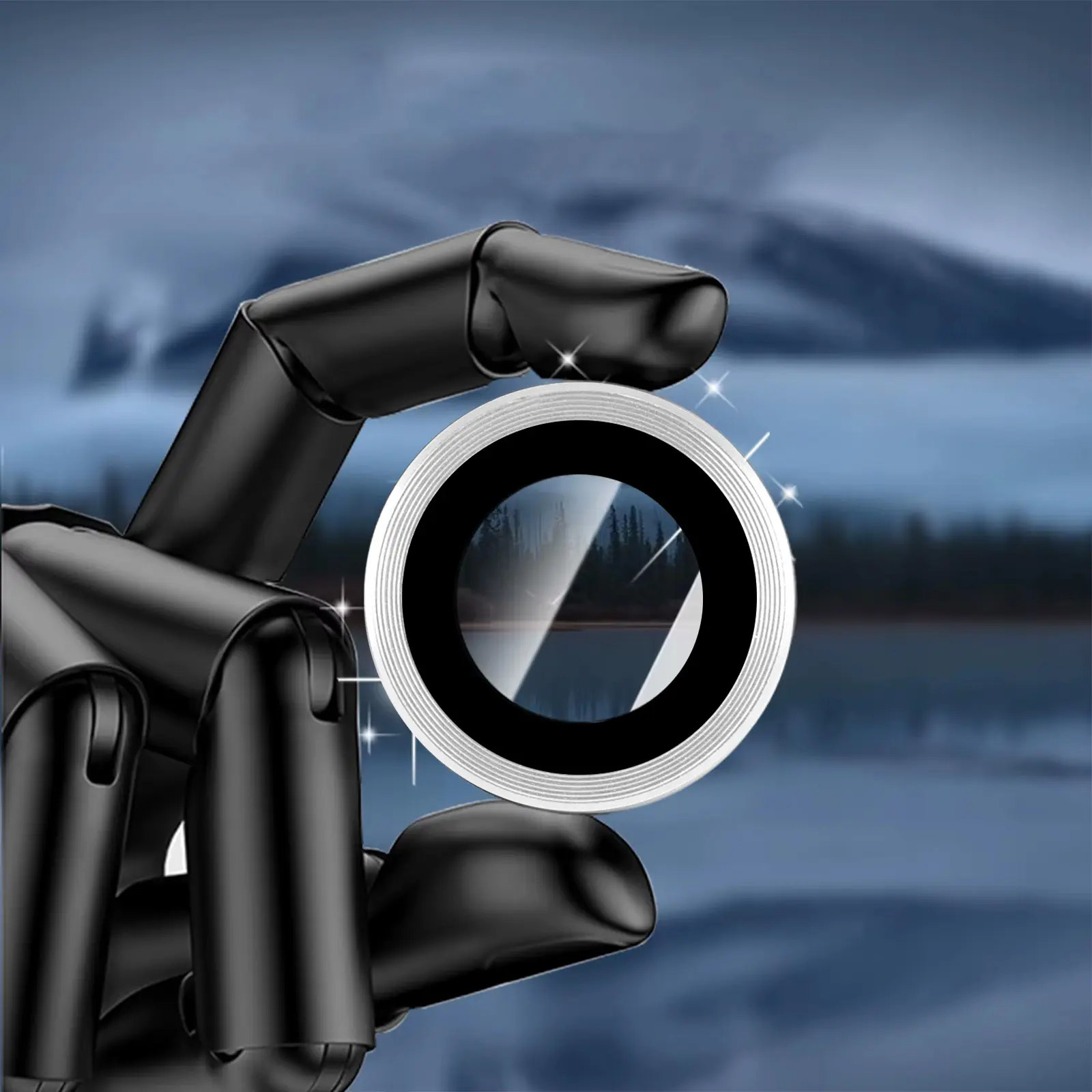 Захисне скло Metal Classic на камеру (у упак.) для Apple iPhone 17 (6.3"), Срібний / Silver 3, Загартоване скло, купити оптом з доставкою