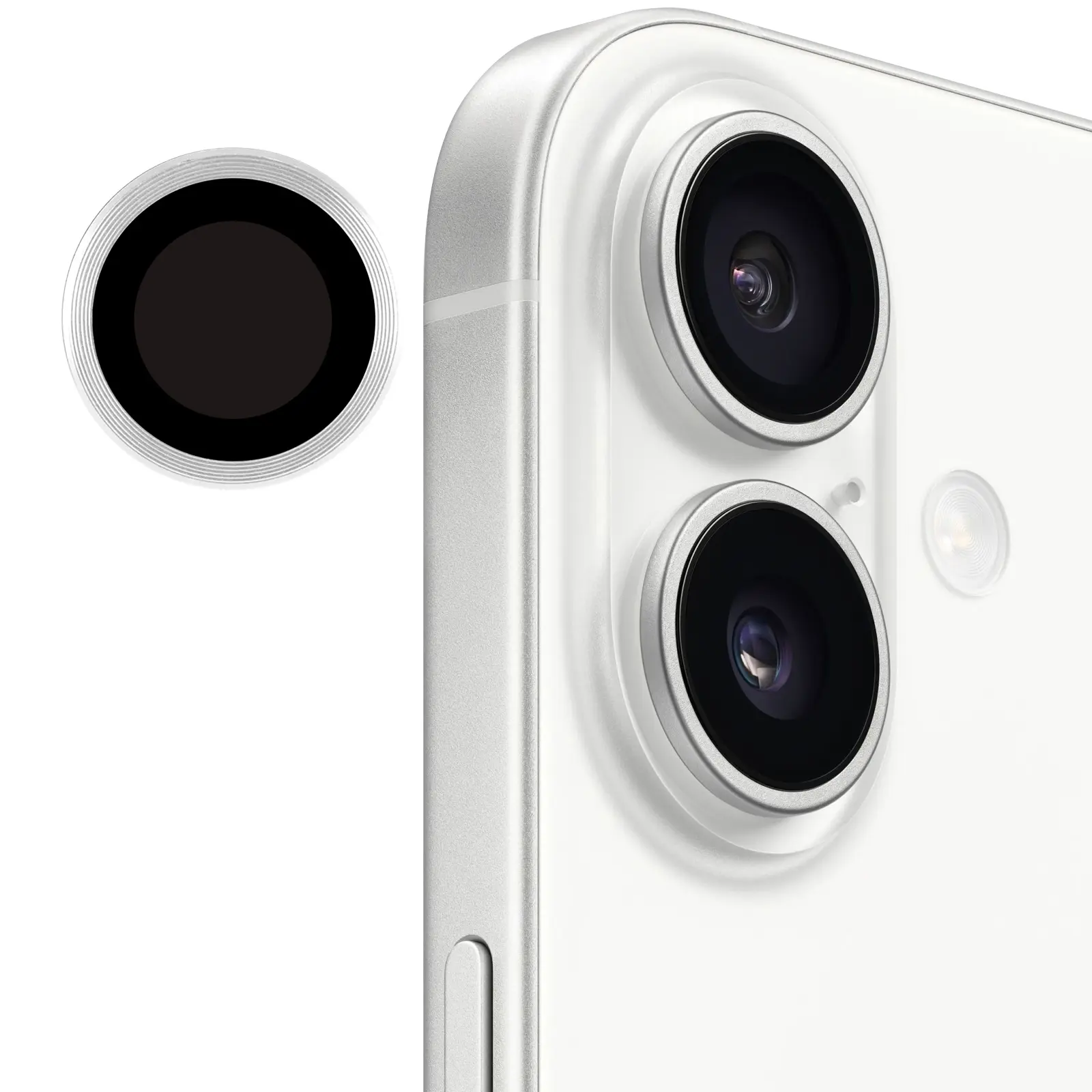 Захисне скло Metal Classic на камеру (у упак.) для Apple iPhone 17 (6.3"), Срібний / Silver 4, Загартоване скло, купити оптом з доставкою