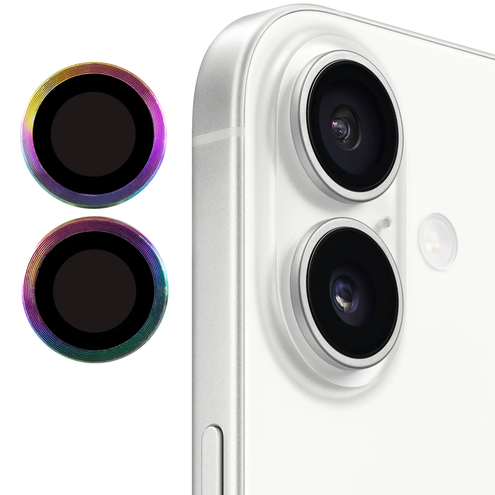 Захисне скло Metal Classic на камеру (у упак.) для Apple iPhone 17 (6.3"), Бузковий / Rainbow 4, Загартоване скло, купити оптом з доставкою