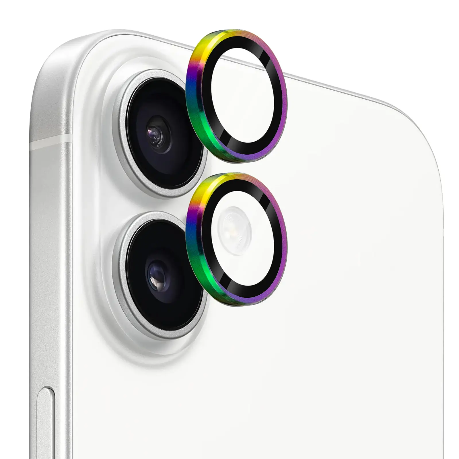 Захисне скло Metal Classic на камеру (у упак.) для Apple iPhone 17 (6.3"), Бузковий / Rainbow 5, Загартоване скло, купити оптом з доставкою