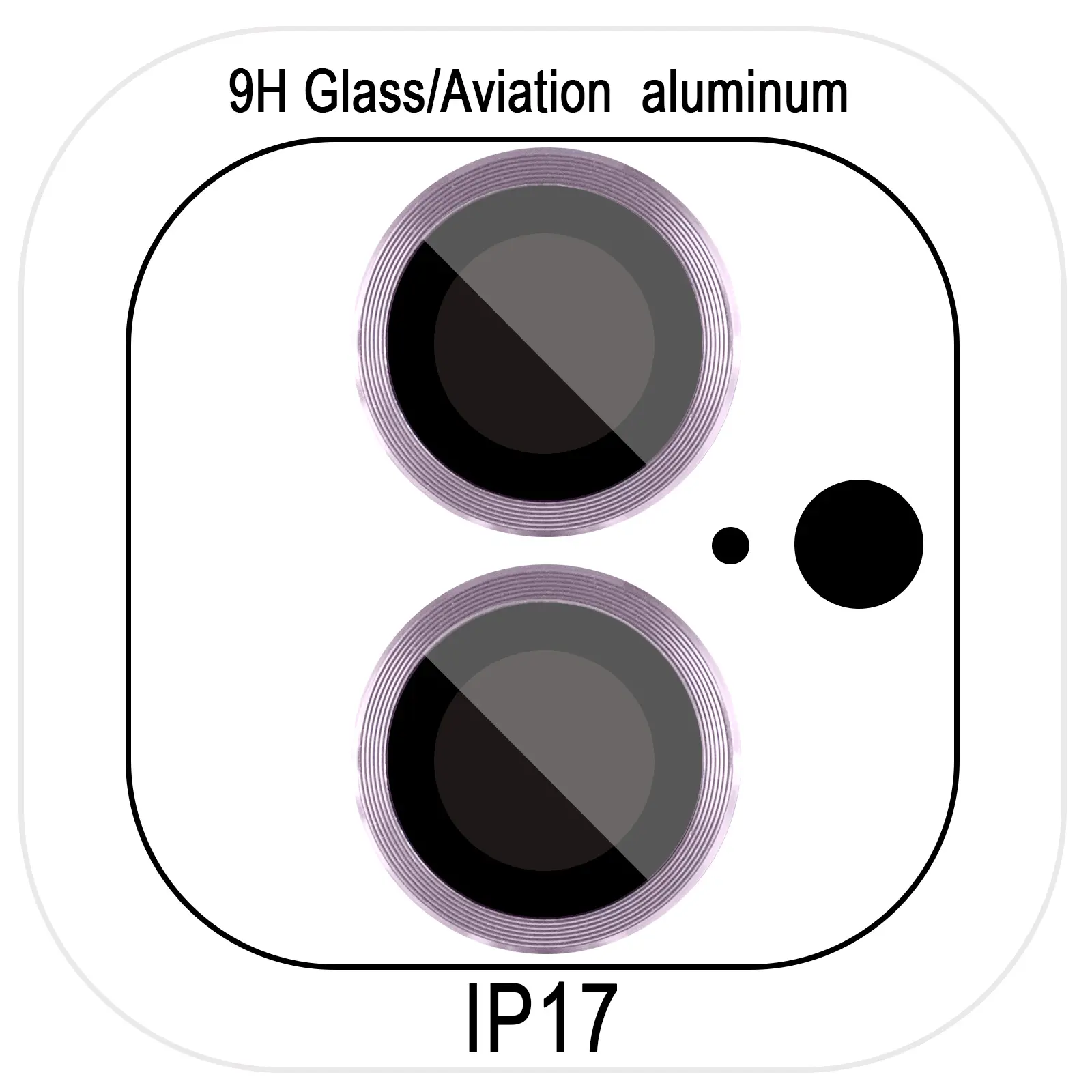 Захисне скло Metal Classic на камеру (у упак.) для Apple iPhone 17 (6.3"), Фіолетовий / Light Purple, Загартоване скло, купити оптом з доставкою