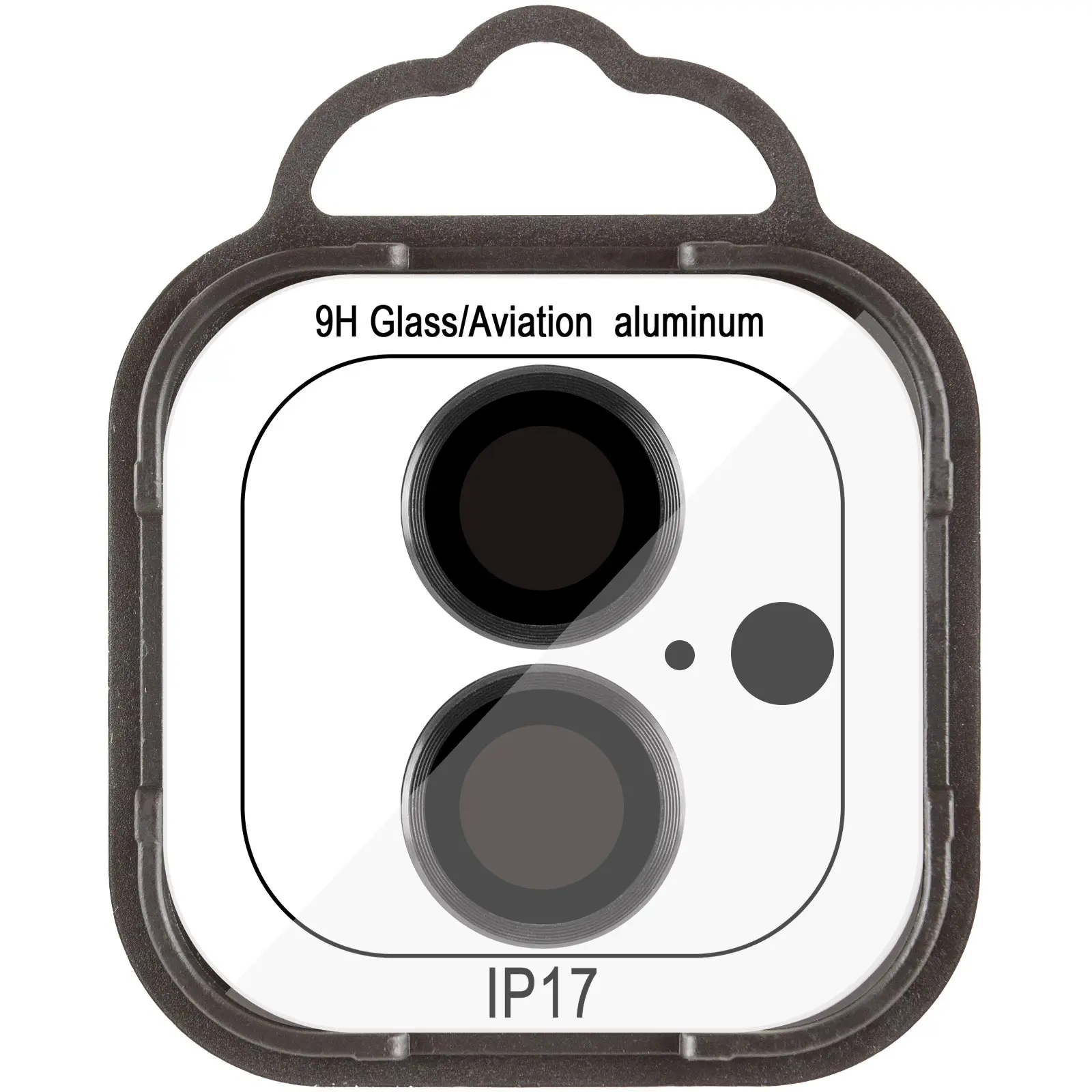 Захисне скло Metal Classic на камеру (у упак.) для Apple iPhone 17 (6.3"), Чорний / Black 1, Загартоване скло, купити оптом з доставкою