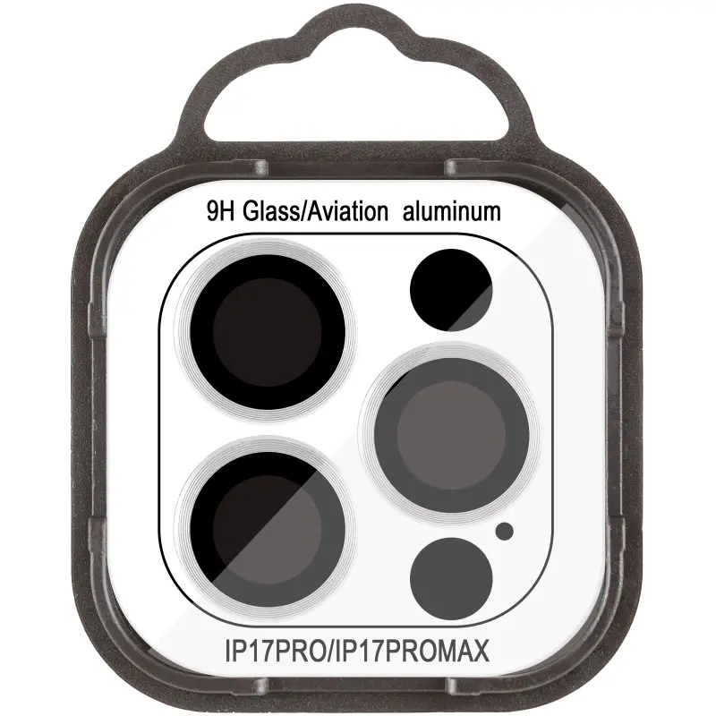 Защитное стекло Metal Classic на камеру (в упак.) для Apple iPhone 17 Pro (6.3") / 17 Pro Max (6.9"), Серебряный / Silver 1, Закаленное стекло, купить оптом с доставкой