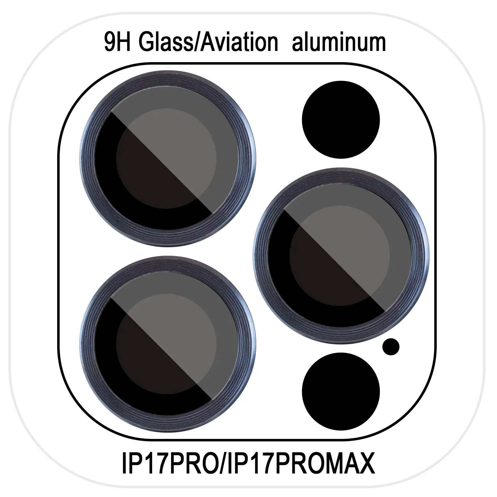 Защитное стекло Metal Classic на камеру (в упак.) для Apple iPhone 17 Pro (6.3") / 17 Pro Max (6.9"), Синий / Dark Blue, Закаленное стекло, купить оптом с доставкой