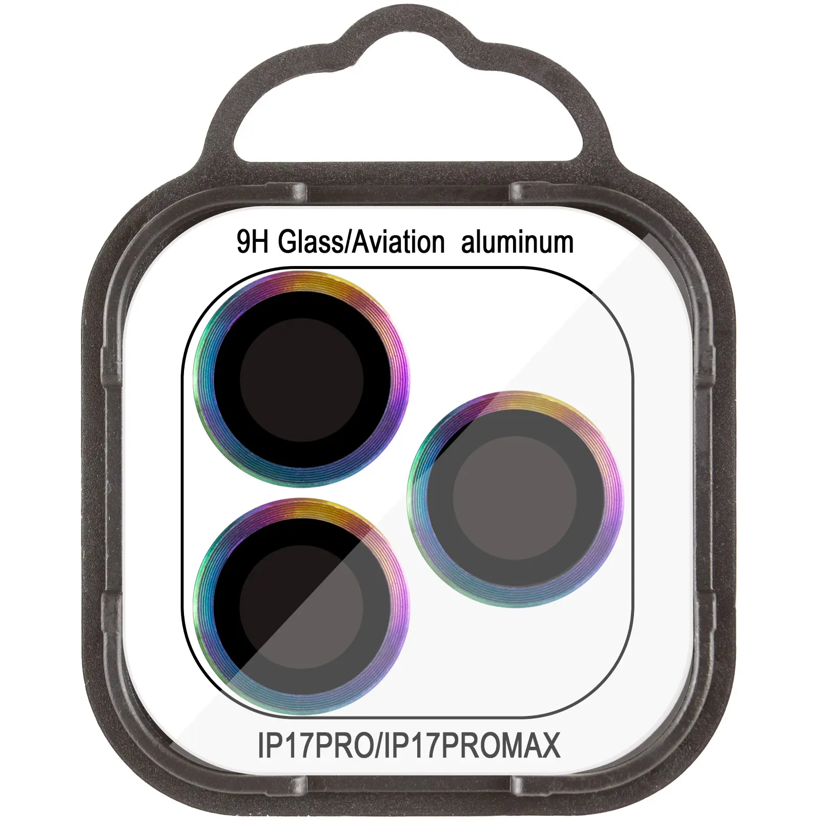 Защитное стекло Metal Classic на камеру (в упак.) для Apple iPhone 17 Pro (6.3") / 17 Pro Max (6.9"), Сиреневый / Rainbow 1, Закаленное стекло, купить оптом с доставкой