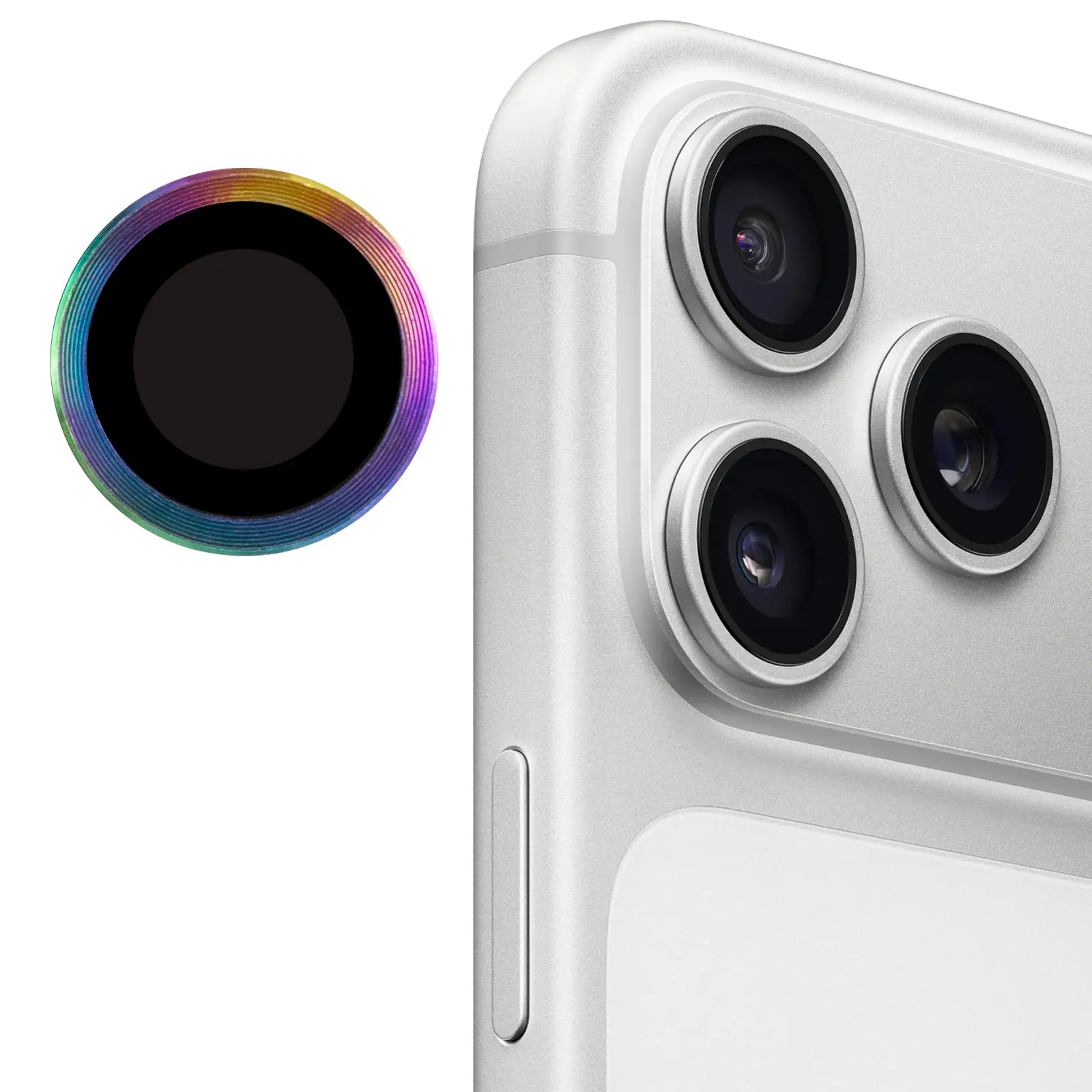 Защитное стекло Metal Classic на камеру (в упак.) для Apple iPhone 17 Pro (6.3") / 17 Pro Max (6.9"), Сиреневый / Rainbow 2, Закаленное стекло, купить оптом с доставкой