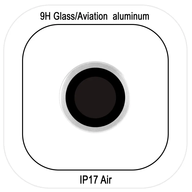 Защитное стекло Metal Classic на камеру (в упак.) для Apple iPhone 17 Air (6.5"), Серебряный / Silver, Закаленное стекло, купить оптом с доставкой