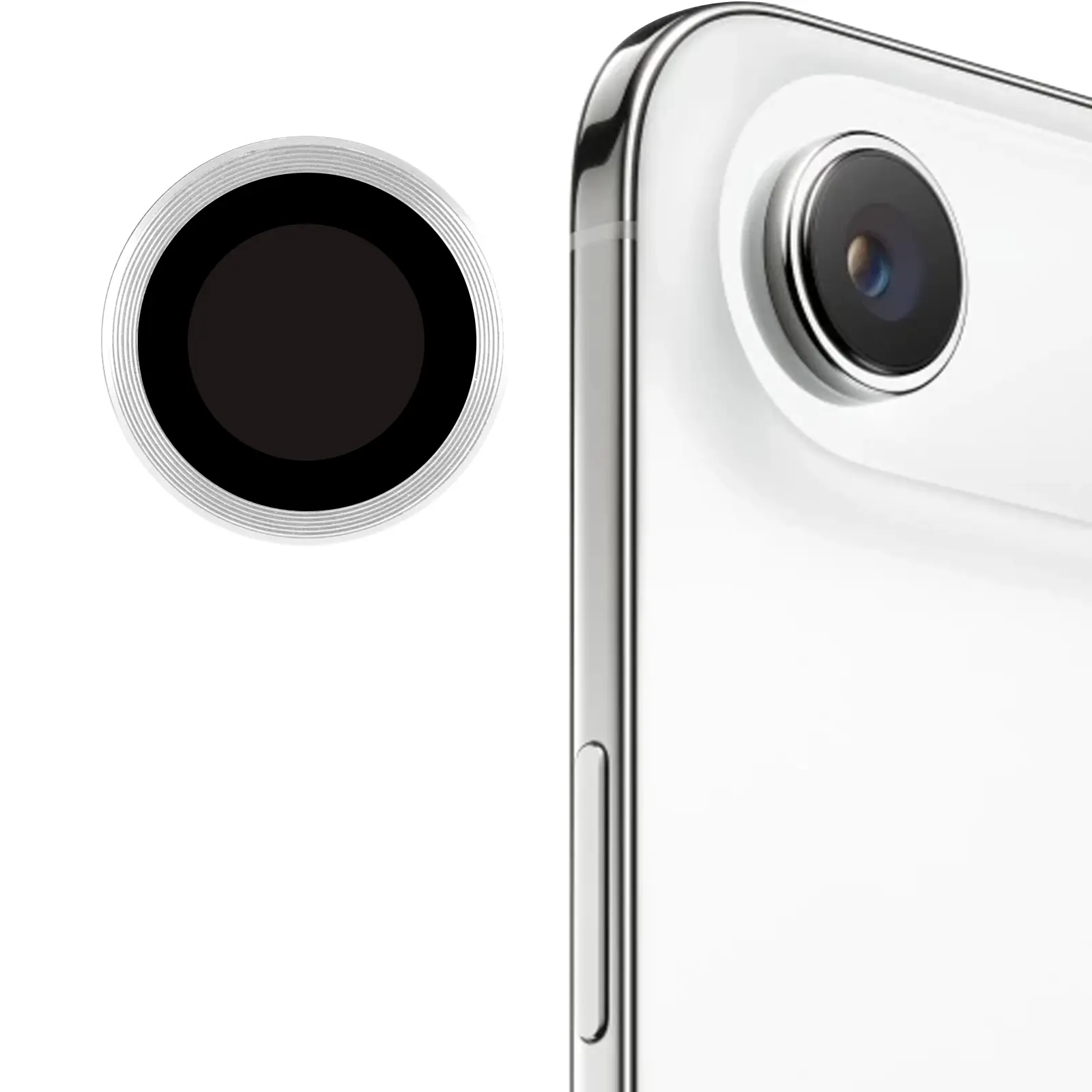 Защитное стекло Metal Classic на камеру (в упак.) для Apple iPhone 17 Air (6.5"), Серебряный / Silver 3, Закаленное стекло, купить оптом с доставкой