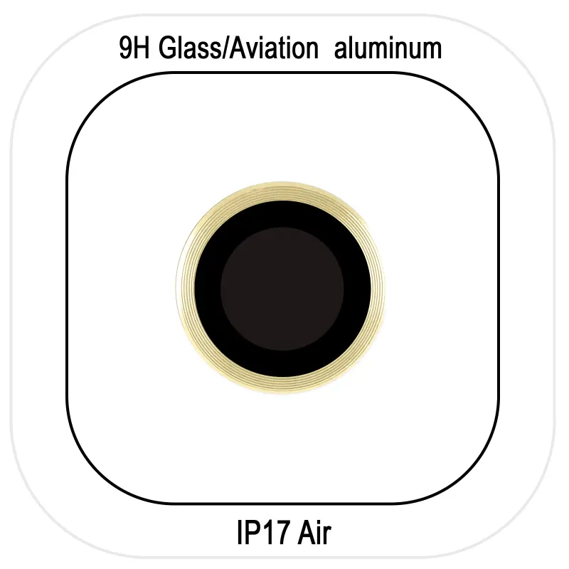 Защитное стекло Metal Classic на камеру (в упак.) для Apple iPhone 17 Air (6.5"), Золотой / Light Gold, Закаленное стекло, купить оптом с доставкой