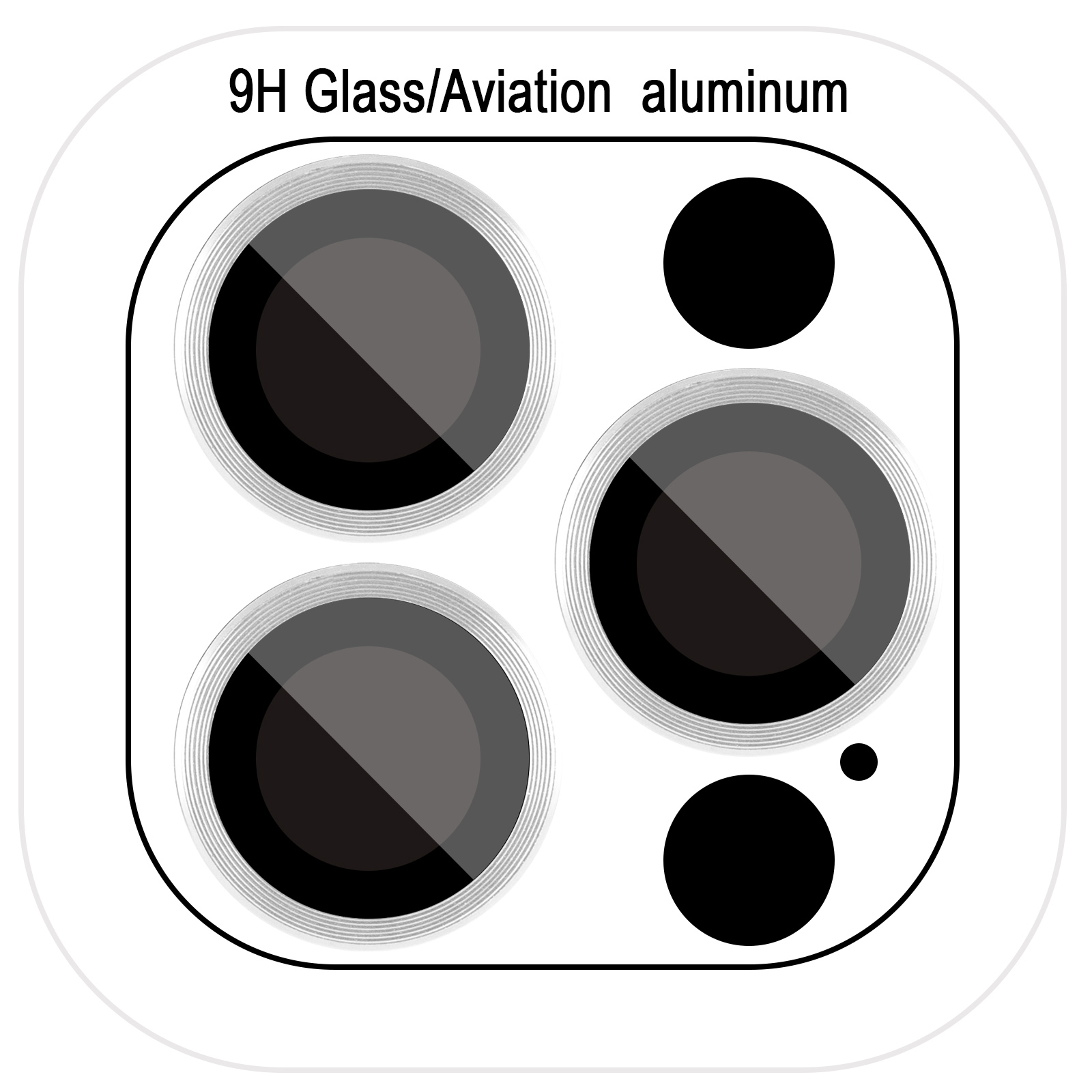 Захисне скло Metal Classic на камеру (у упак.) для Apple iPhone 18 Pro (6.3") / 18 Pro Max (6.9"), Срібний / Silver, Загартоване скло, купити оптом з доставкою