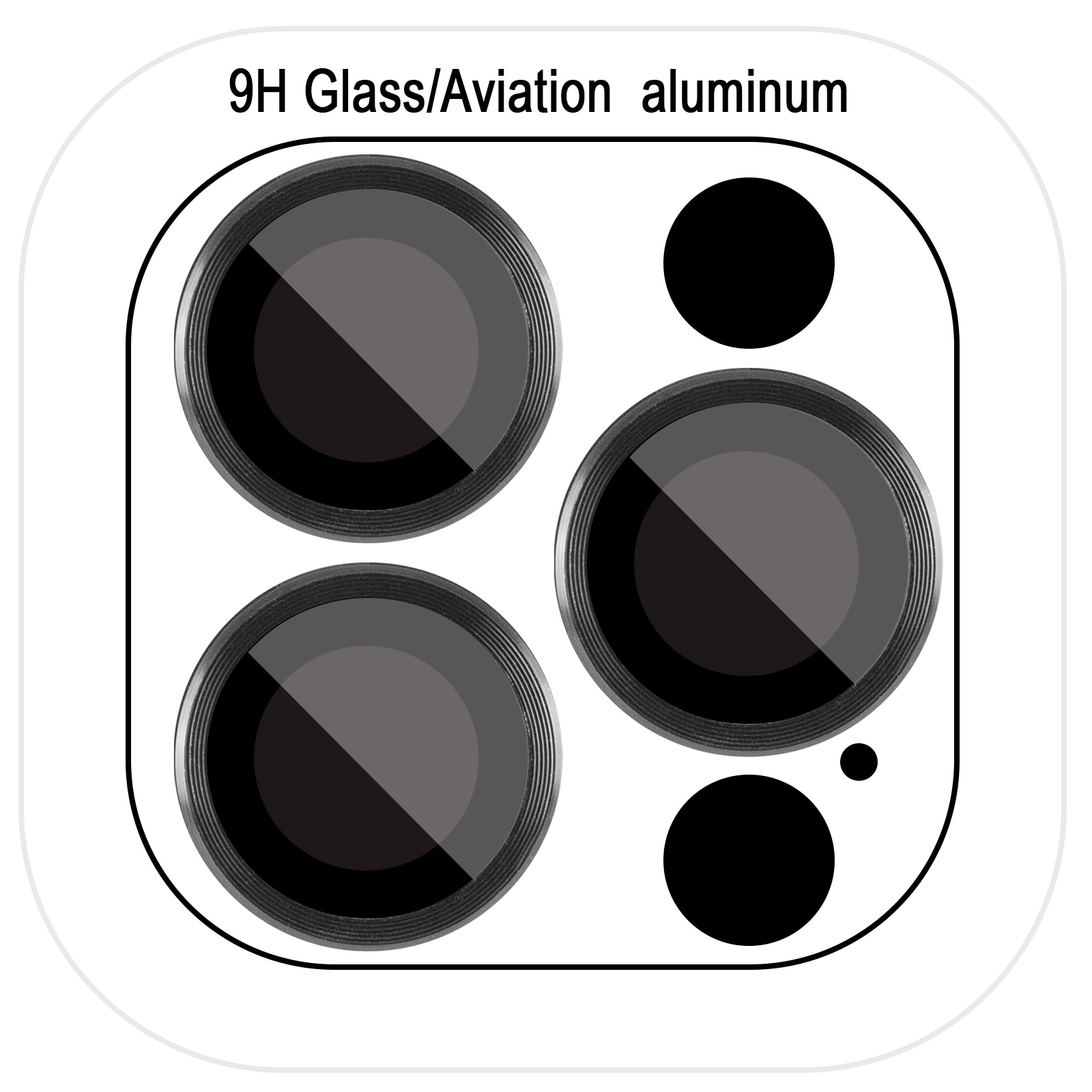 Захисне скло Metal Classic на камеру (у упак.) для Apple iPhone 18 Pro (6.3") / 18 Pro Max (6.9"), Чорний / Black, Загартоване скло, купити оптом з доставкою