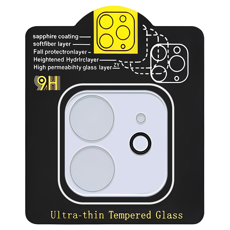 Защитное стекло на камеру Full Block (тех.пак) для Apple iPhone 11 (6.1"), Закаленное стекло, купить оптом с доставкой