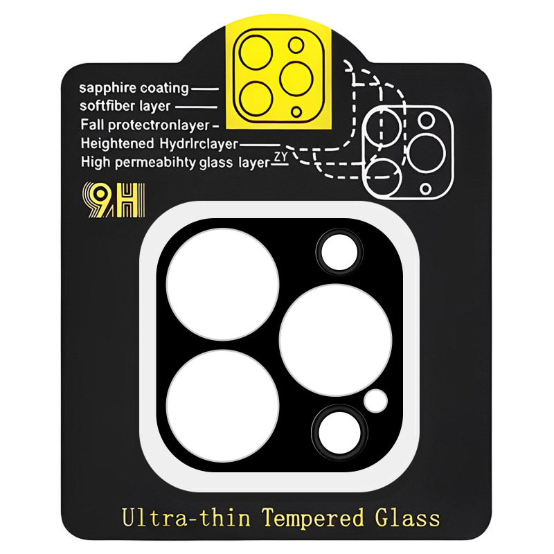 Защитное стекло на камеру Full Block (тех.пак) для Apple iPhone 13 Pro (6.1) / 13 Pro Max (6.7) на картинке №1