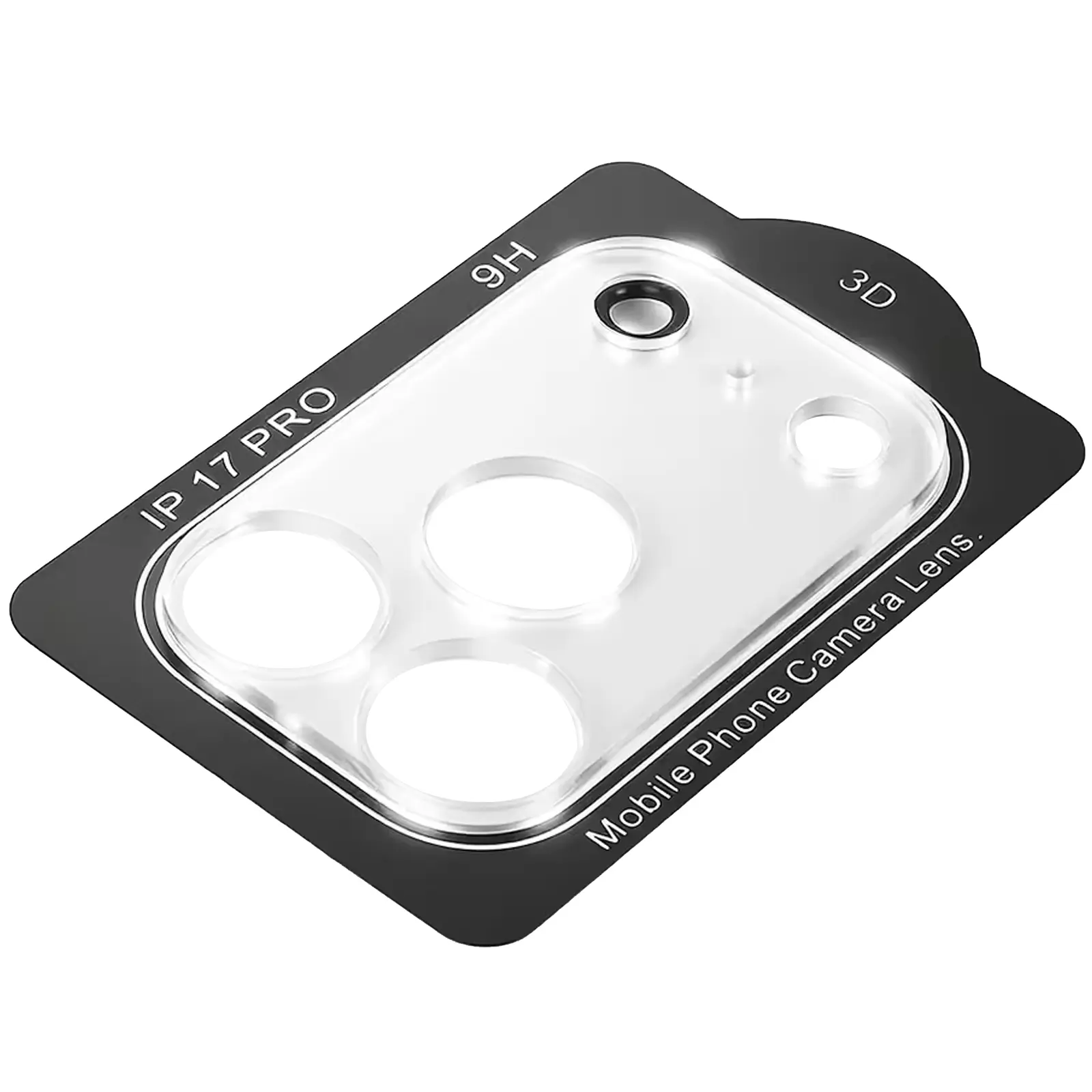 Защитное стекло на камеру Full Block (тех.пак) для Apple iPhone 17 Pro (6.3"), Прозрачный, Закаленное стекло, купить оптом с доставкой