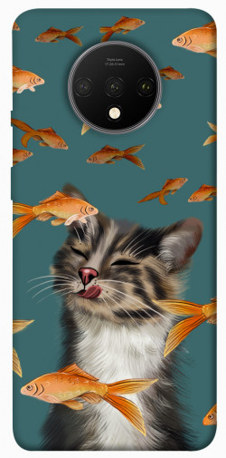 Чехол itsPrint Cat with fish для OnePlus 7T