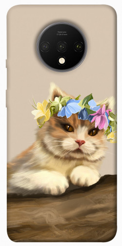 Чехол itsPrint Cat in flowers для OnePlus 7T