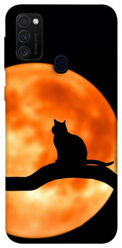 Чехол itsPrint Кот на фоне луны для Samsung Galaxy M30s / M21