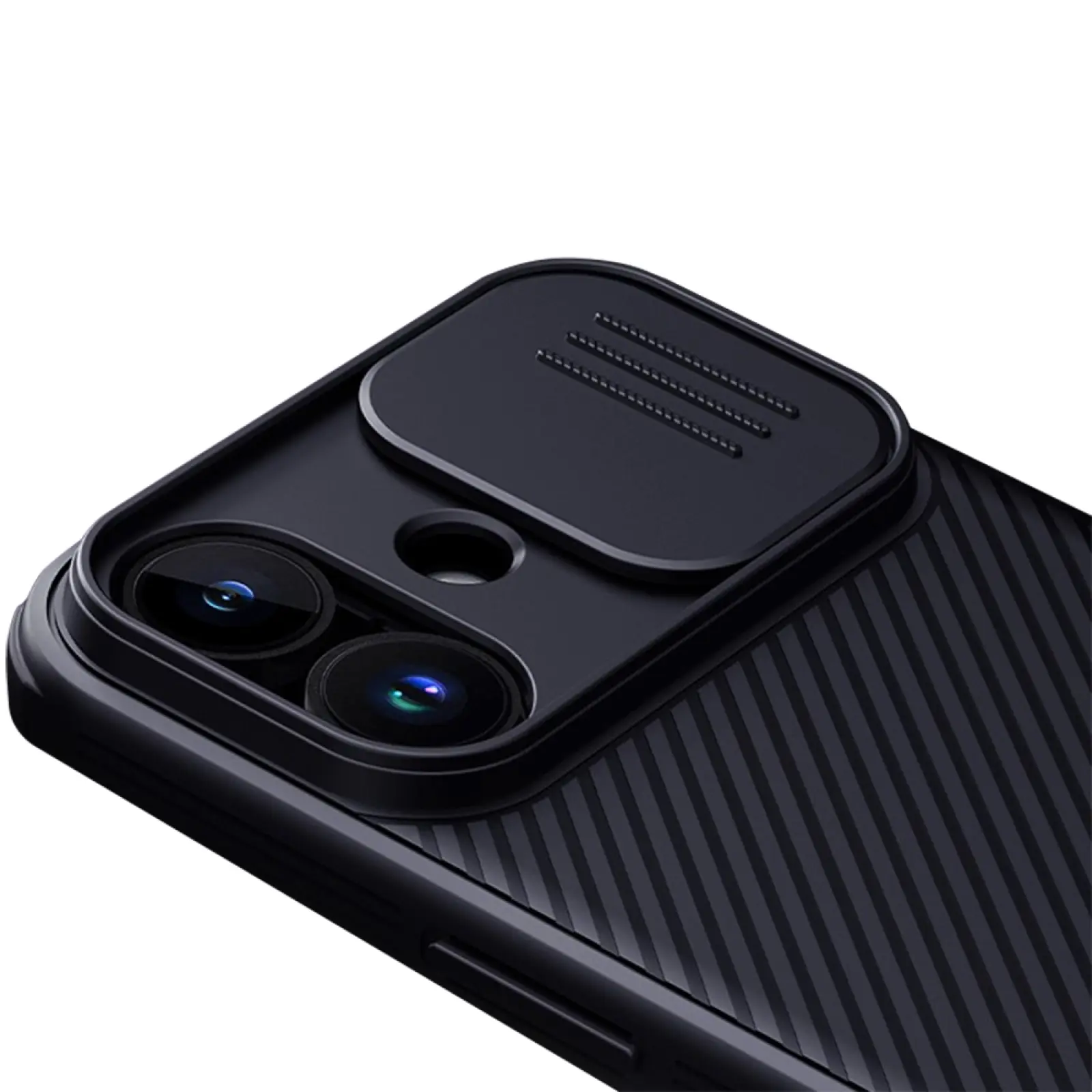 Карбоновая накладка Nillkin CamShield Pro для Apple iPhone 17 (6.3"), Black 4, Пластик, купить оптом с доставкой