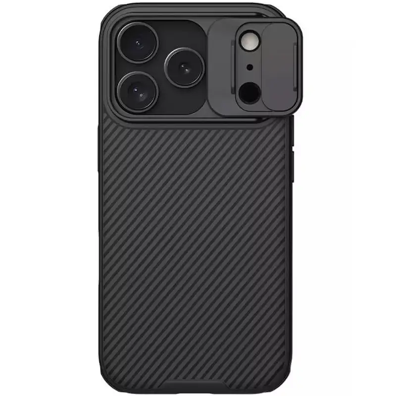 Карбоновая накладка Nillkin CamShield Pro для Apple iPhone 17 Pro (6.3"), Black 1, Пластик, купить оптом с доставкой