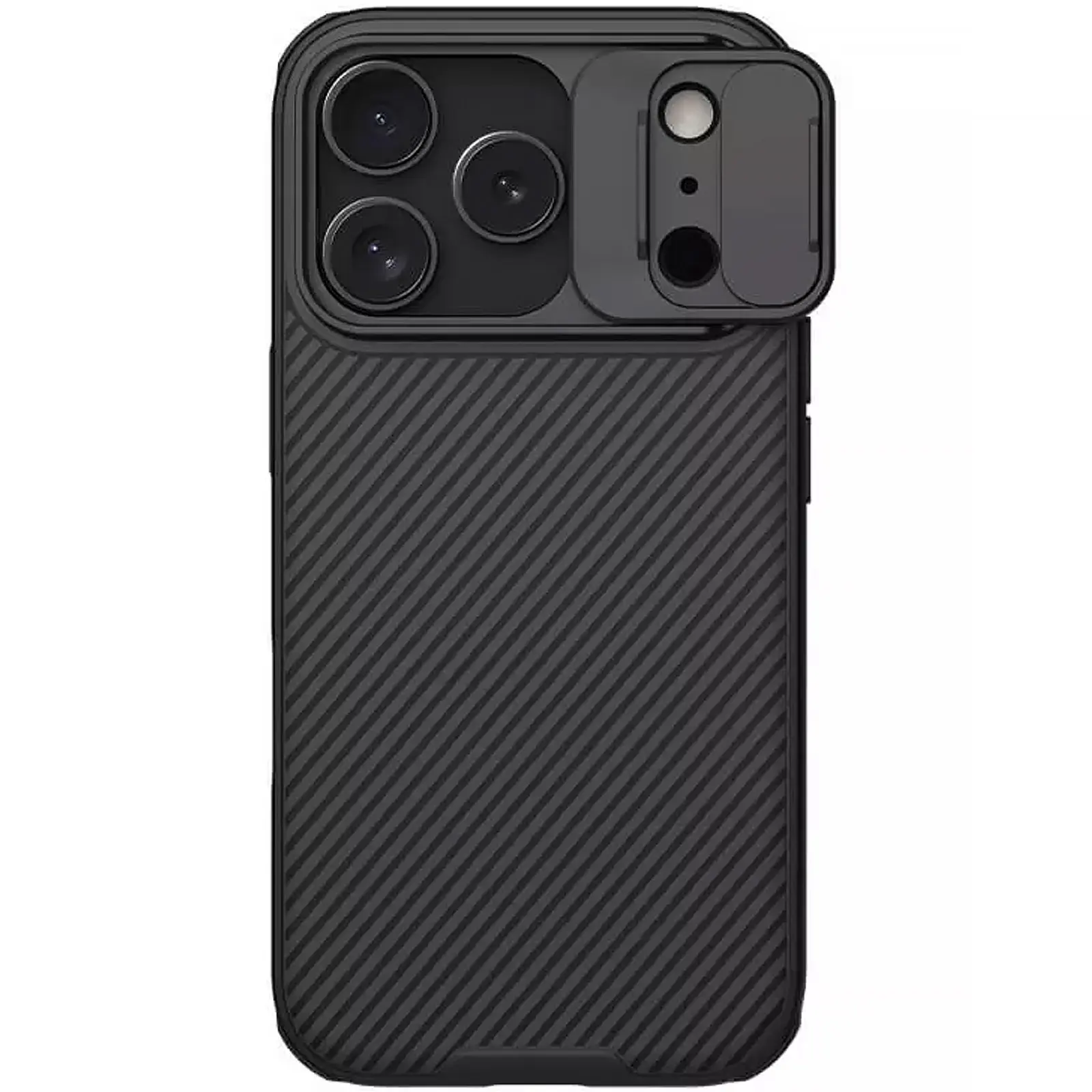 Карбоновая накладка Nillkin CamShield Pro для Apple iPhone 17 Pro (6.3"), Black 1, Пластик, купить оптом с доставкой