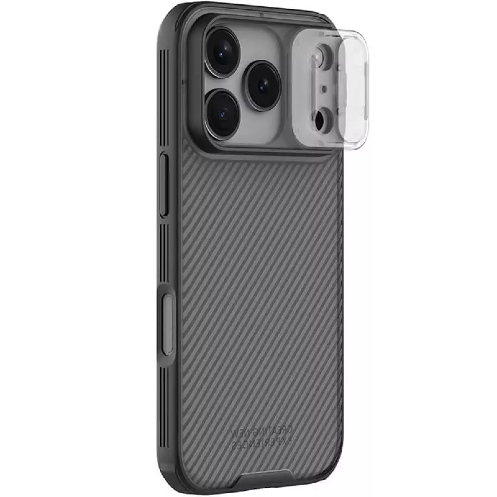 Карбоновая накладка Nillkin CamShield Pro для Apple iPhone 17 Pro (6.3"), Transparent black, Пластик, купить оптом с доставкой