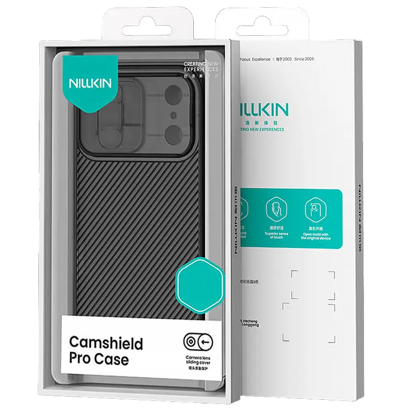 Карбоновая накладка Nillkin CamShield Pro для Apple iPhone 17 Pro (6.3"), Transparent black 5, Пластик, купить оптом с доставкой