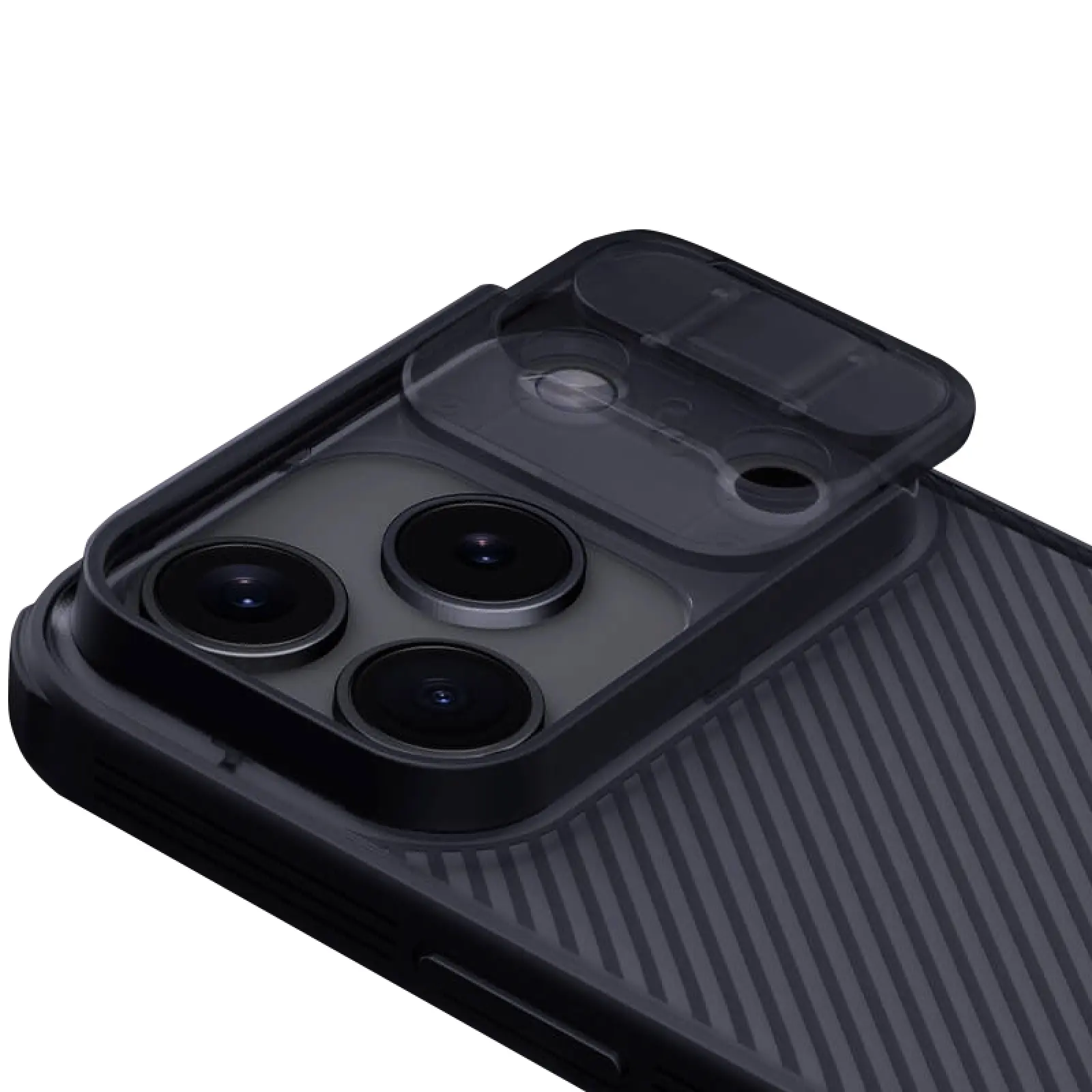 Карбоновая накладка Nillkin CamShield Pro для Apple iPhone 17 Pro Max (6.9"), Transparent black 3, Пластик, купить оптом с доставкой