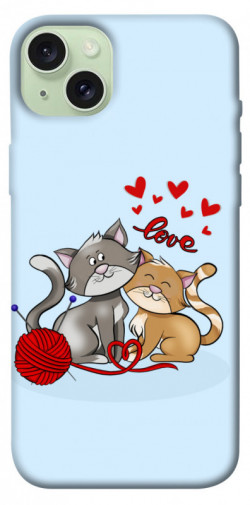 Чехол itsPrint Два кота Love для Apple iPhone 15 Plus (6.7")